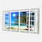 Designart - Window Open to Beach with Palm - Extra Large Seashore Canvas Art